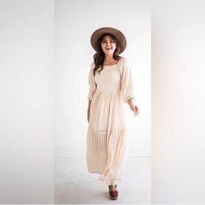 Elegant Cream Maxi Dress